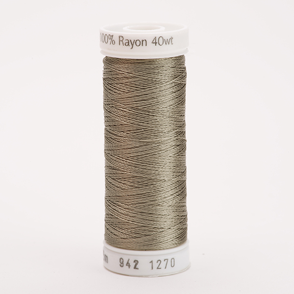 SULKY RAYON 40 coloured, 225m/250yds Snap Spools -  Colour 1270 Dk. Gray Khaki