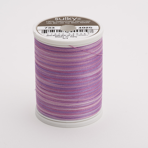 SULKY COTTON 30, 450m/500yds King Spools -  Colour 4025 Hydrangea  multicolour