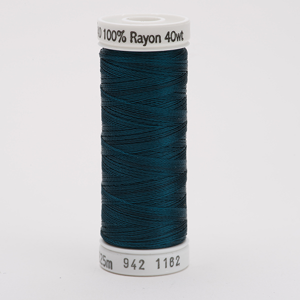 SULKY RAYON 40 coloured, 225m/250yds Snap Spools -  Colour 1162 Deep Teal