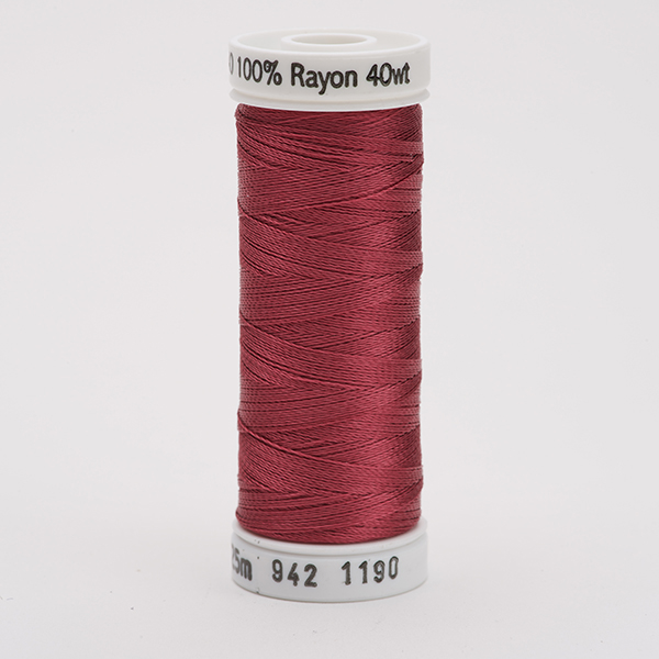 SULKY RAYON 40 coloured, 225m/250yds Snap Spools -  Colour 1190 Med. Burgundy