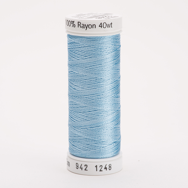 SULKY RAYON 40 coloured, 225m/250yds Snap Spools -  Colour 1248 Med. Pastel Blue
