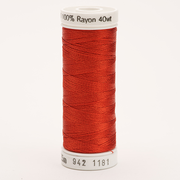 SULKY RAYON 40 coloured, 225m/250yds Snap Spools -  Colour 1181 Rust