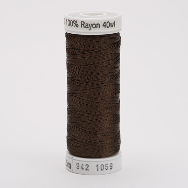 SULKY RAYON 40 coloured, 225m/250yds Snap Spools -  Colour 1059 Dk. Tawny Brown