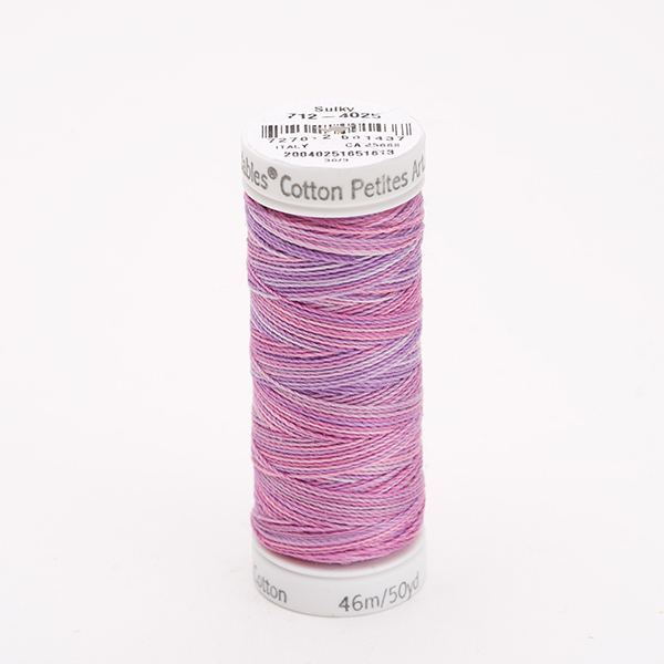 SULKY COTTON PETITES 12, 46m/50yds Snap Spools -  Colour 4025 Hydrangea multicolour