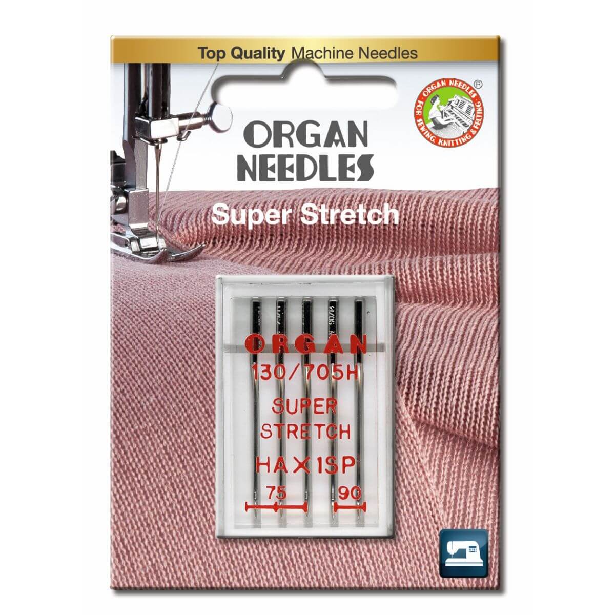 Organ Needles Super Stretch Sortiment
(Stärke 3x75, 2x90)