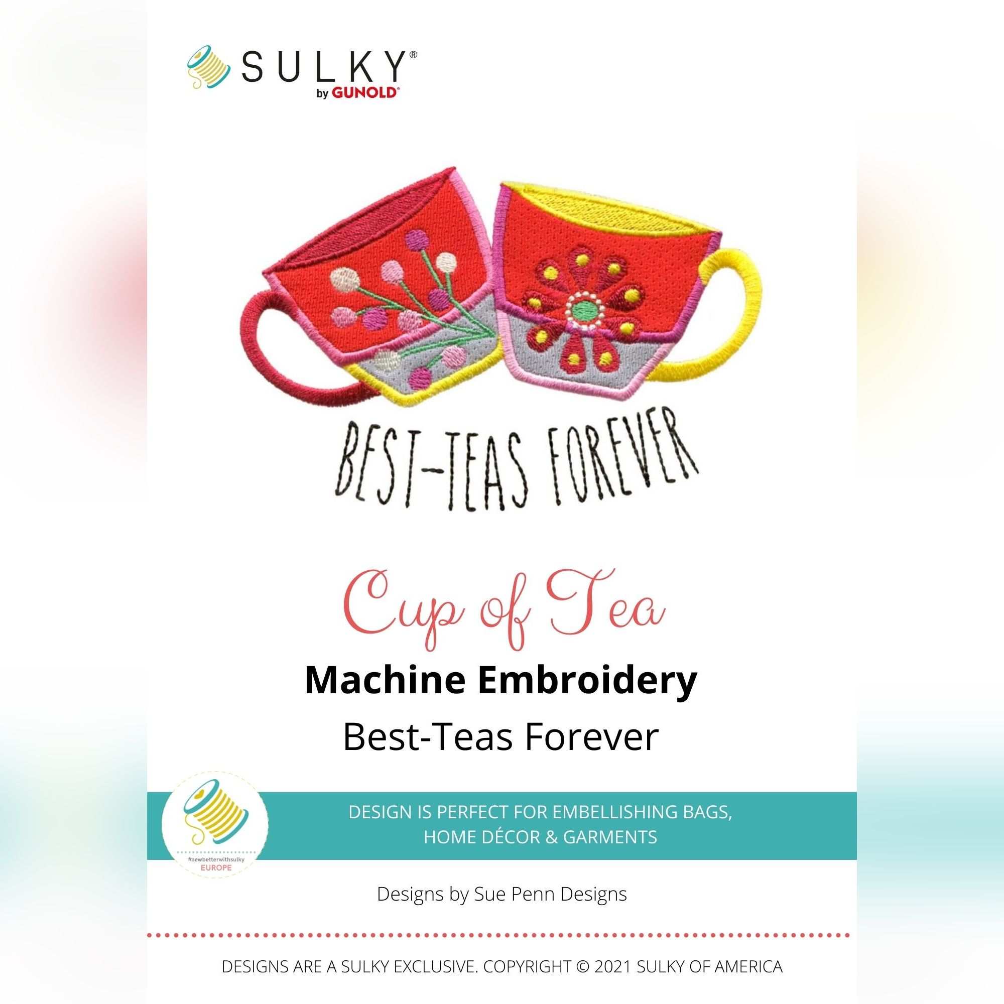 Stickdesign Cup of Tea: Best-Teas Forever (Download)