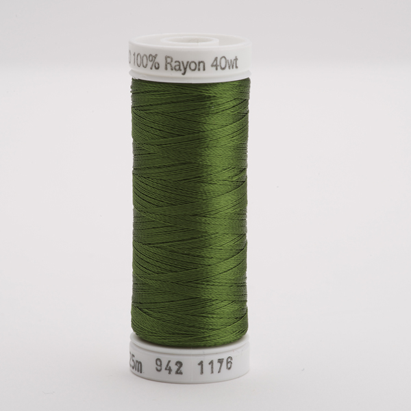 SULKY RAYON 40 coloured, 225m/250yds Snap Spools -  Colour 1176 Med. Dk. Avocado