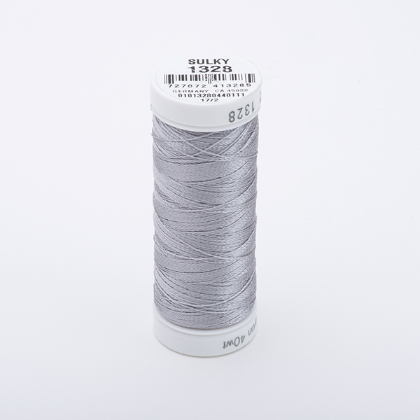 SULKY RAYON 40 coloured, 225m/250yds Snap Spools -  Colour 1328 Nickel Gray