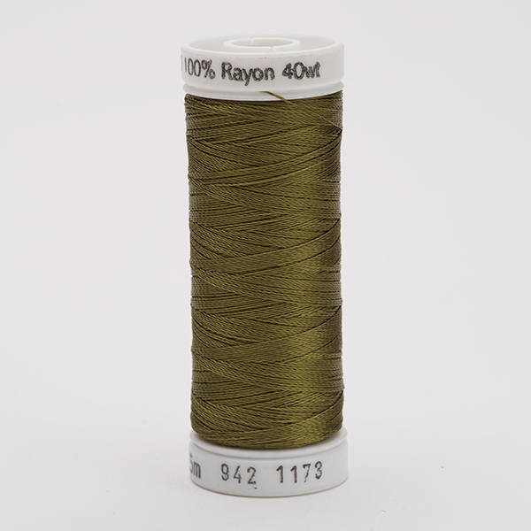 SULKY RAYON 40 coloured, 225m/250yds Snap Spools -  Colour 1173 Med. Army Green
