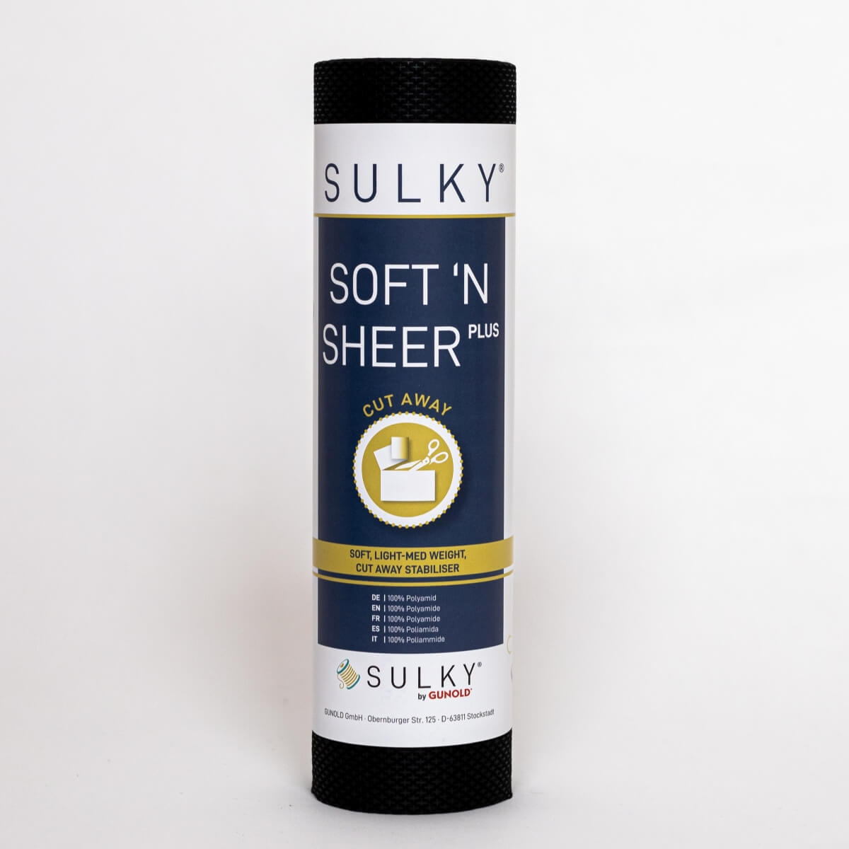 SULKY SOFT´N SHEER PLUS schwarz, 25cm x 5m