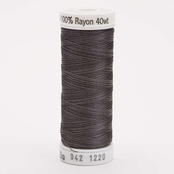 SULKY RAYON 40 coloured, 225m/250yds Snap Spools -  Colour 1220 Charcoal Gray