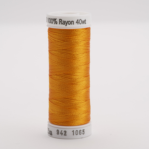 SULKY RAYON 40 coloured, 225m/250yds Snap Spools -  Colour 1065 Orange Yellow