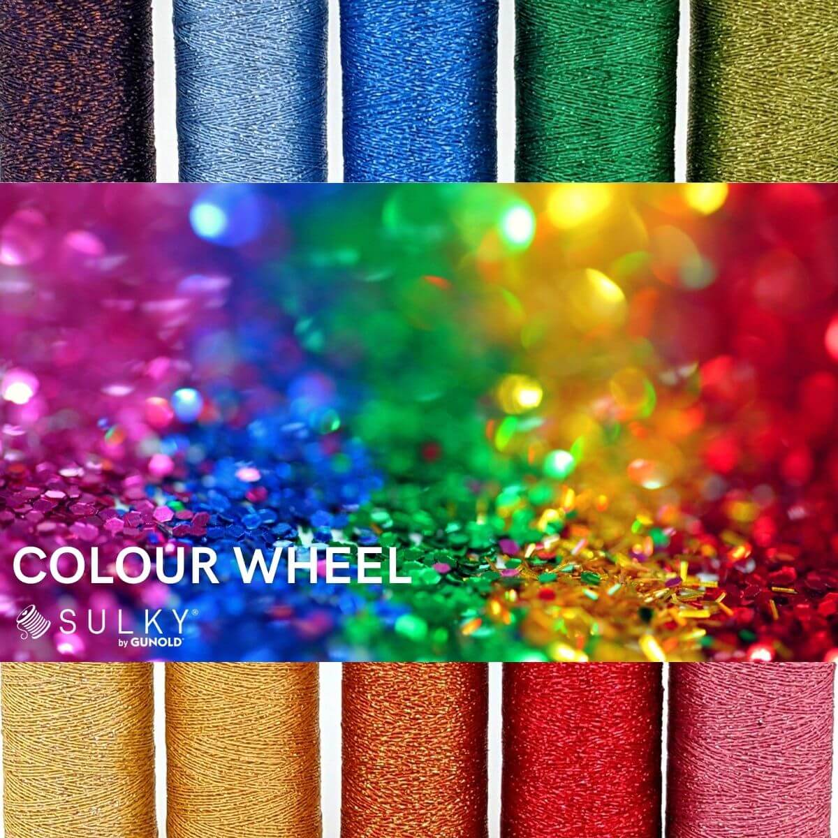 SULKY POLY SPARKLE 30 - Colour Wheel (10x
265m Snap Spulen)