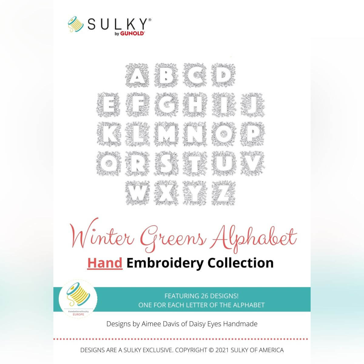 Handstickdesign Winter Greens Alphabet (Download)