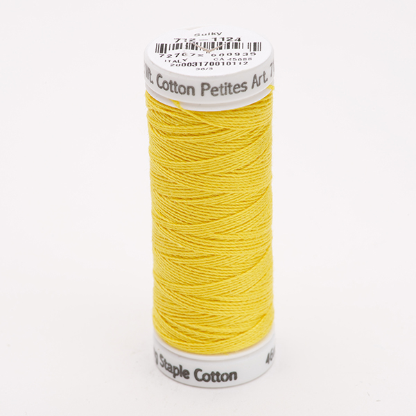 SULKY COTTON PETITES 12, 46m/50yds Snap Spools -  Colour 1124 Sun Yellow