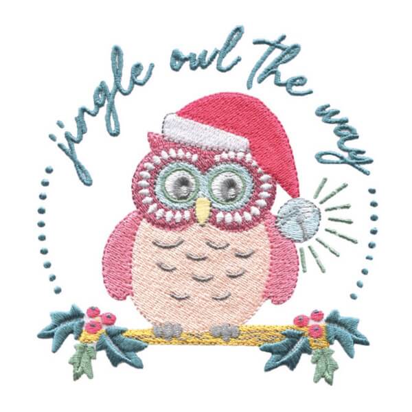 Stickdesign Owl Be Home for Christmas - Jingle Owl (Download) Stickdesign Owl Be Home for Christmas - Jingle Owl (Download)
