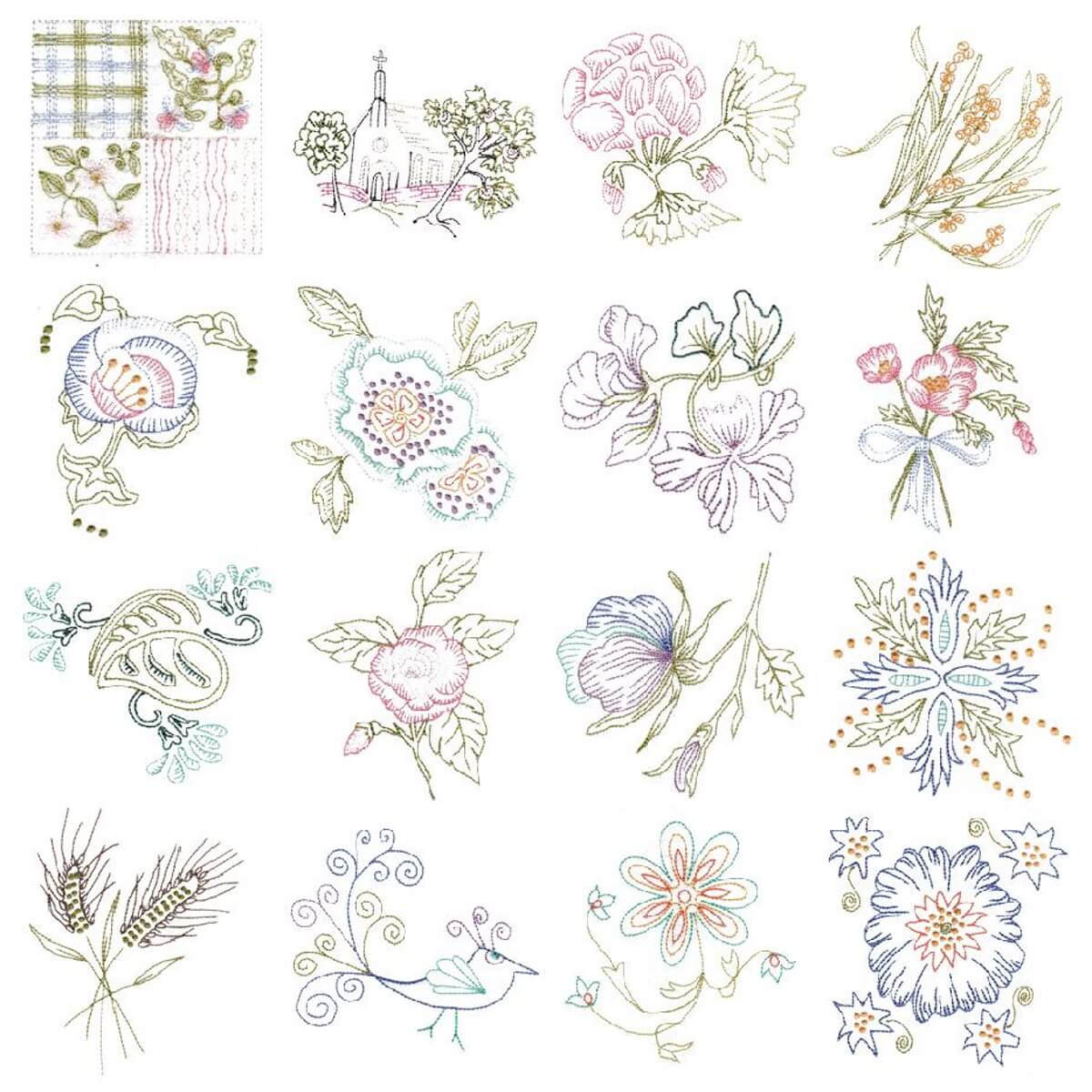 Stickdesign Vintage Motifs Collection (Download)