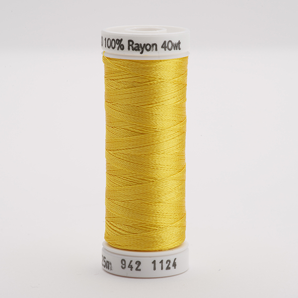 SULKY RAYON 40 coloured, 225m/250yds Snap Spools -  Colour 1124 Sun Yellow