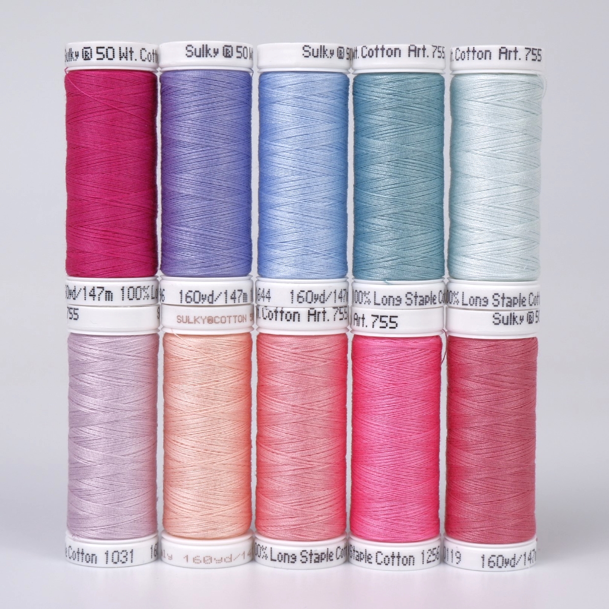 SULKY COTTON 50 - BLOOMS AND BREEZES
(10x 147m Snap Spools)