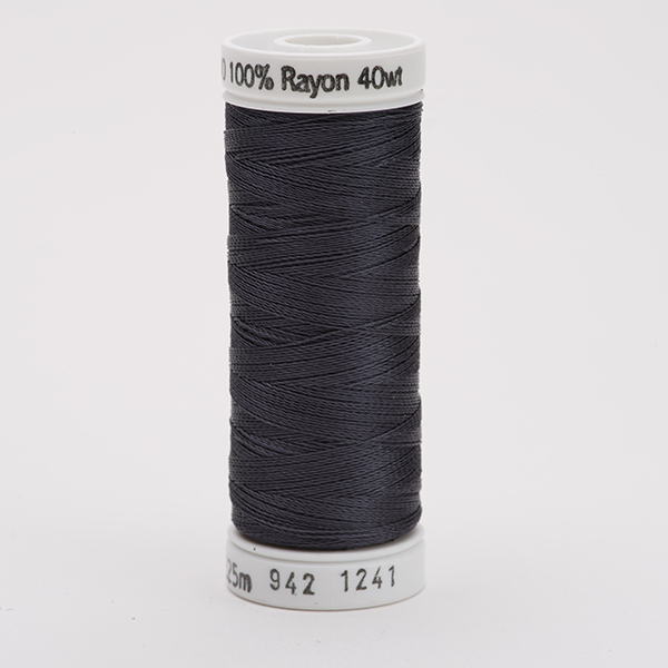 SULKY RAYON 40 coloured, 225m/250yds Snap Spools -  Colour 1241 Dk. Ash