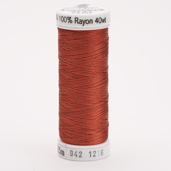 SULKY RAYON 40 coloured, 225m/250yds Snap Spools -  Colour 1216 Med. Maple