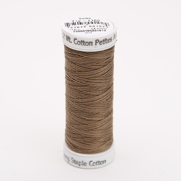 SULKY COTTON PETITES 12, 46m/50yds Snap Spools -  Colour 1180 Med. Taupe