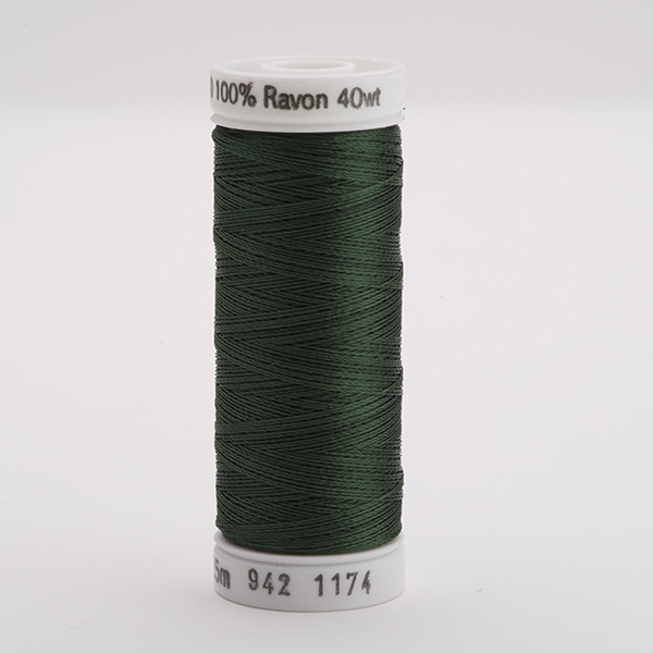SULKY RAYON 40 coloured, 225m/250yds Snap Spools -  Colour 1174 Dk. Pine Green
