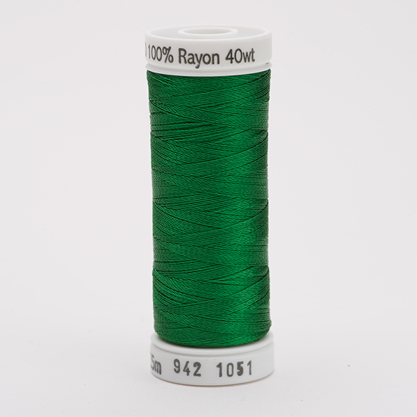 SULKY RAYON 40 coloured, 225m/250yds Snap Spools -  Colour 1051 Christmas Green