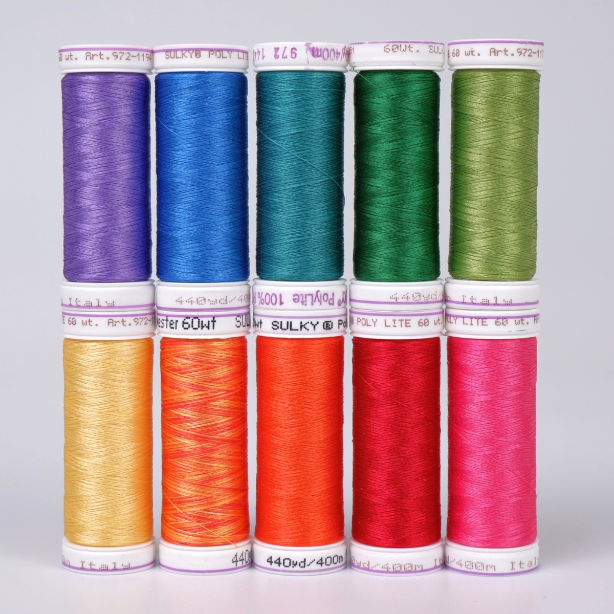 SULKY POLY LITE 60 - COLOUR WHEEL (10x
400m Snap Spools)