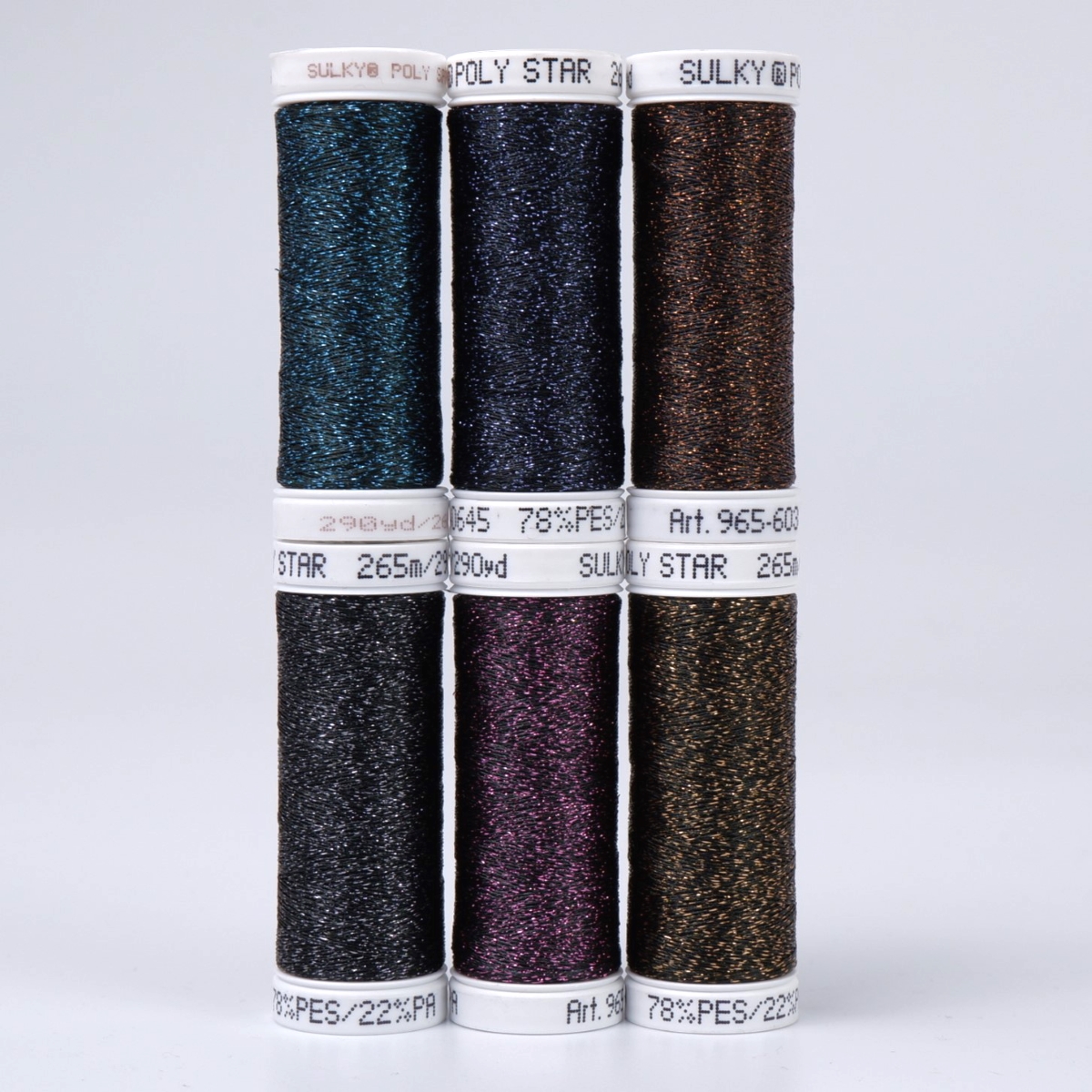 SULKY POLY SPARKLE 30 - COLOURFUL NIGHT
(6x 265m Snap Spools)