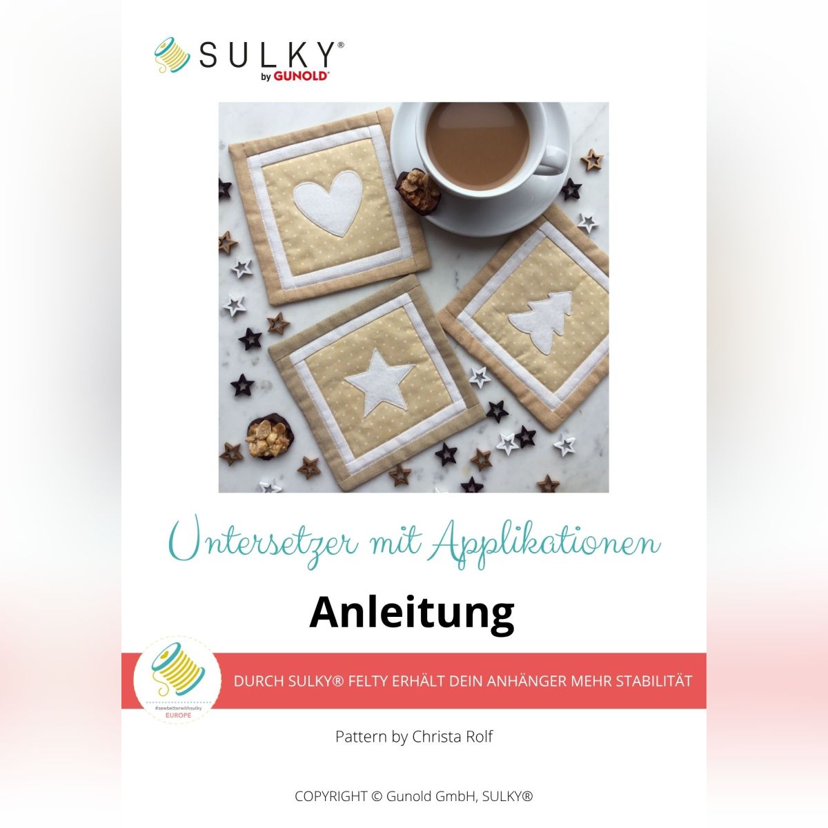 Untersetzer mit Applikationen