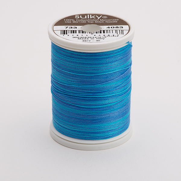 SULKY COTTON 30, 450m/500yds King Spools -  Colour 4083 Sapphire  multicolour