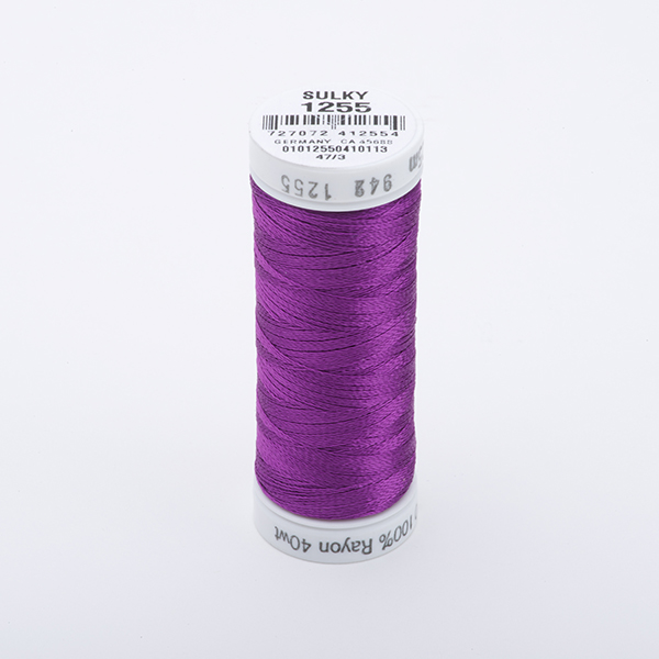 SULKY RAYON 40 coloured, 225m/250yds Snap Spools -  Colour 1255 Deep Orchid