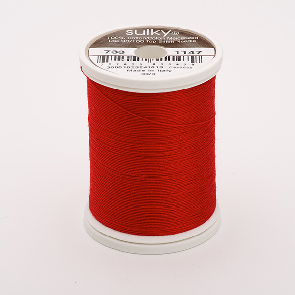 SULKY COTTON 30, 450m/500yds King Spools -  Colour 1147 Christmas Red