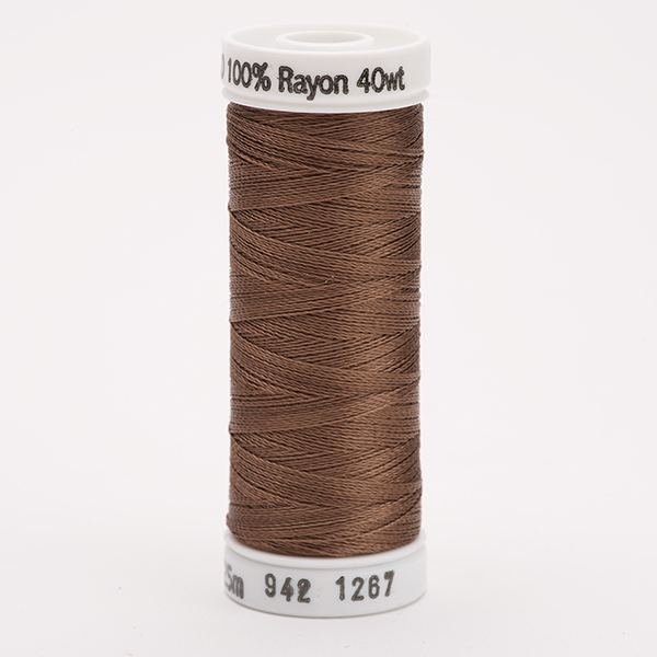 SULKY RAYON 40 coloured, 225m/250yds Snap Spools -  Colour 1267 Mink Brown