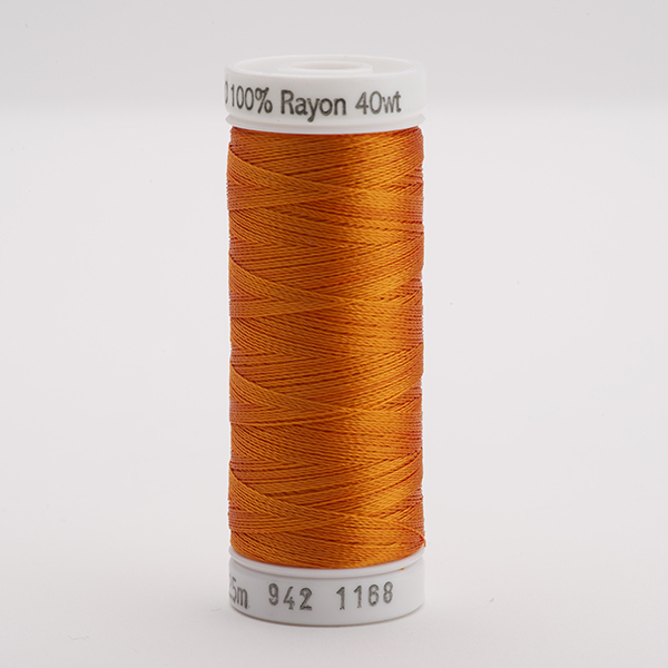 SULKY RAYON 40 coloured, 225m/250yds Snap Spools -  Colour 1168 True Orange