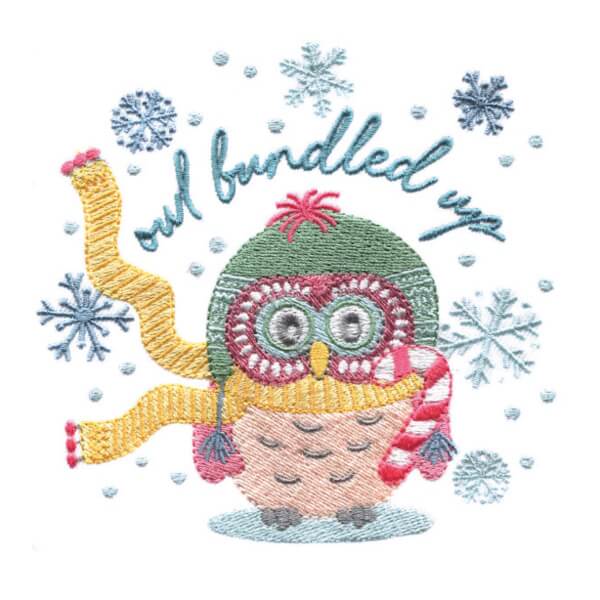 Stickdesign Owl Be Home for Christmas - Owl Bundled Up (Download) Stickdesign Owl Be Home for Christmas - Owl Bundled Up (Download)