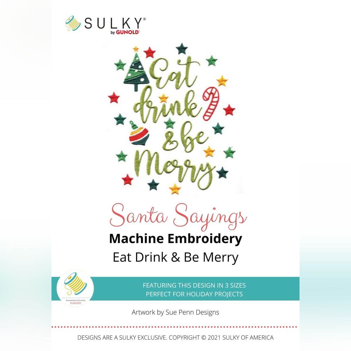 Stickdesign Santa Sayings: Eat Drink Be Merry (Download)