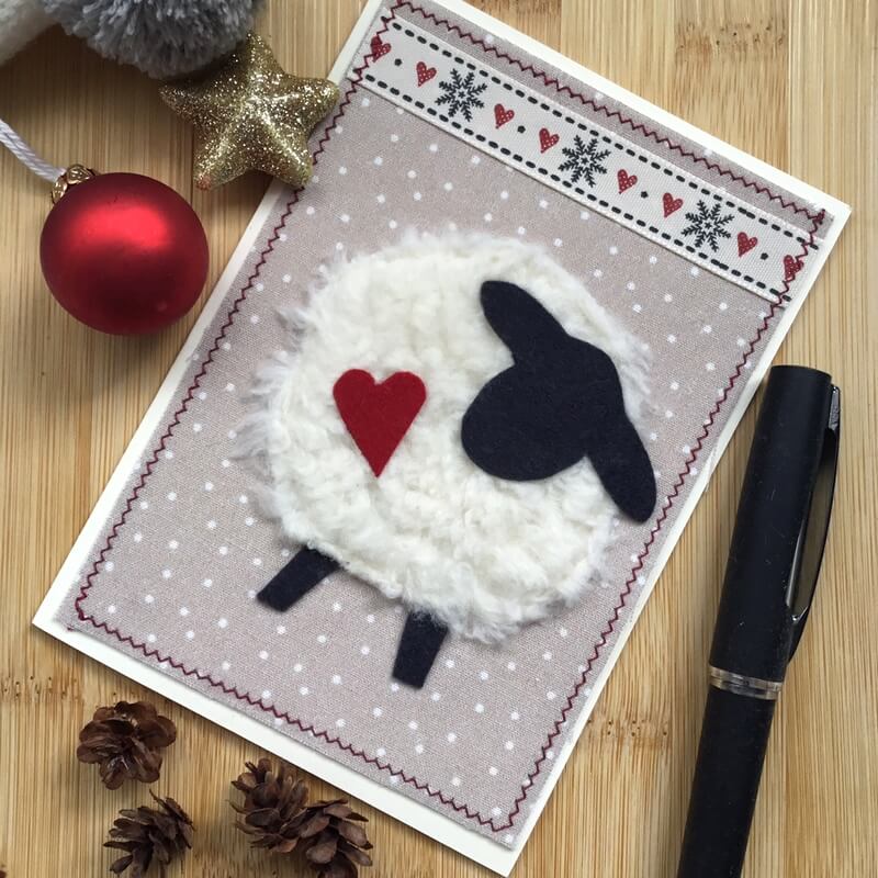 Weihnachtskarte Schäfchen