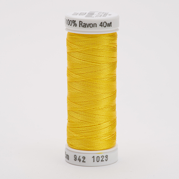 SULKY RAYON 40 coloured, 225m/250yds Snap Spools -  Colour 1023 Yellow