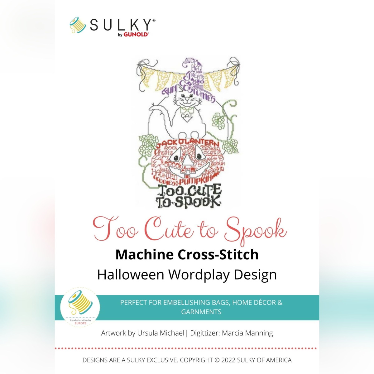 Stickdesign Halloween Wordplay: Too Cute to Spook (Download)