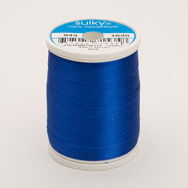 SULKY RAYON 40 coloured, 780m/850yds King Spools -  Colour 1535 Team Blue