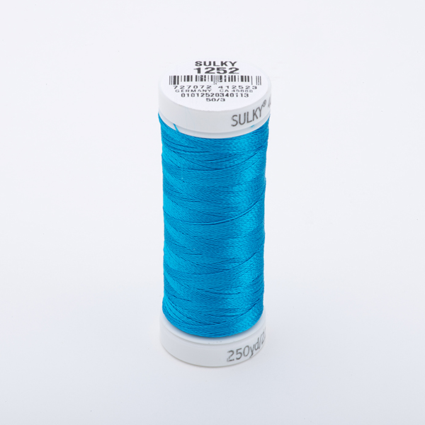 SULKY RAYON 40 coloured, 225m/250yds Snap Spools -  Colour 1252 Bright Peacock