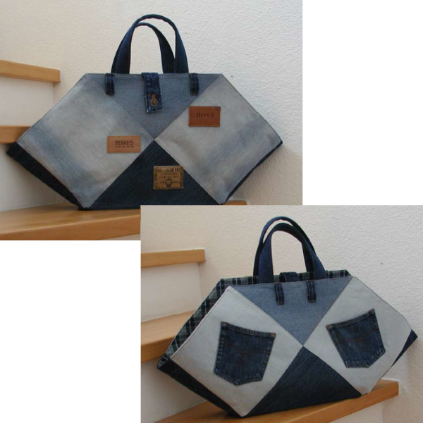 Tasche-aus-6-Quadraten-Shopper-aus-Jeans