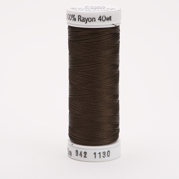 SULKY RAYON 40 coloured, 225m/250yds Snap Spools -  Colour 1130 Dk. Brown