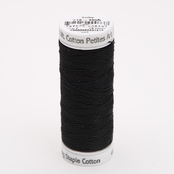 SULKY COTTON PETITES 12, 46m/50yds Snap Spools -  Colour 1005 Black