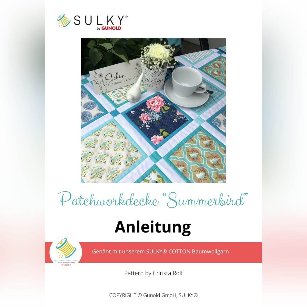 Patchworkdecke "Summerbird"
