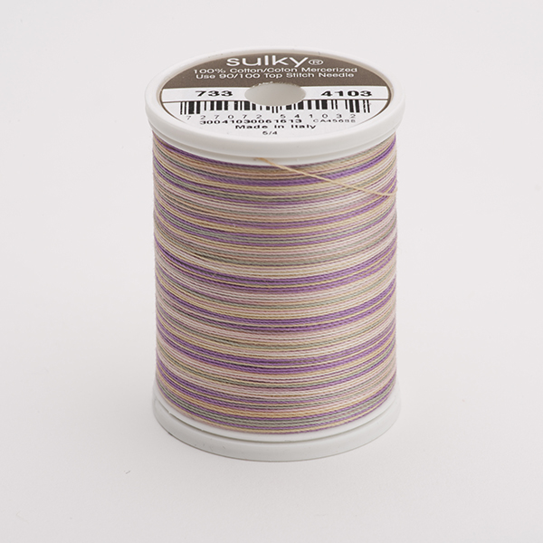 SULKY COTTON 30, 450m/500yds King Spools -  Colour 4103 Pansies  multicolour