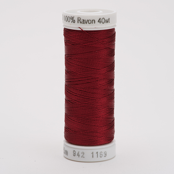 SULKY RAYON 40 coloured, 225m/250yds Snap Spools -  Colour 1169 Bayberry Red