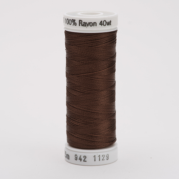 SULKY RAYON 40 coloured, 225m/250yds Snap Spools -  Colour 1129 Brown
